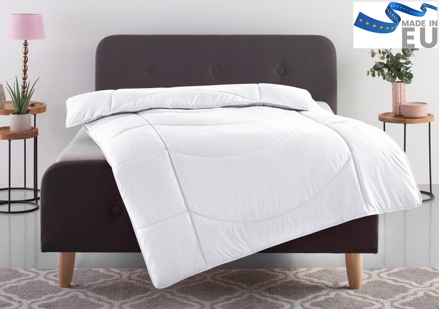 OTTO home Microfaserbettdecke Microlux, Bettdecke 135x200 cm und Übergrößen bis 240x220cm, Füllung: Feuchtigkeitsregulierende 3D Klimafaser (Polyester), Bezug: Microfaser-Feinbatist, fest versteppter Bezug - keine Bettwäsche nötig, Sommer, Winter