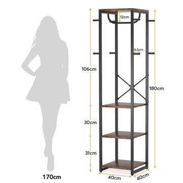 Tribesigns Garderobenleiste Garderobenständer Kleiderständer, 8 Haken, 40x40x180 cm