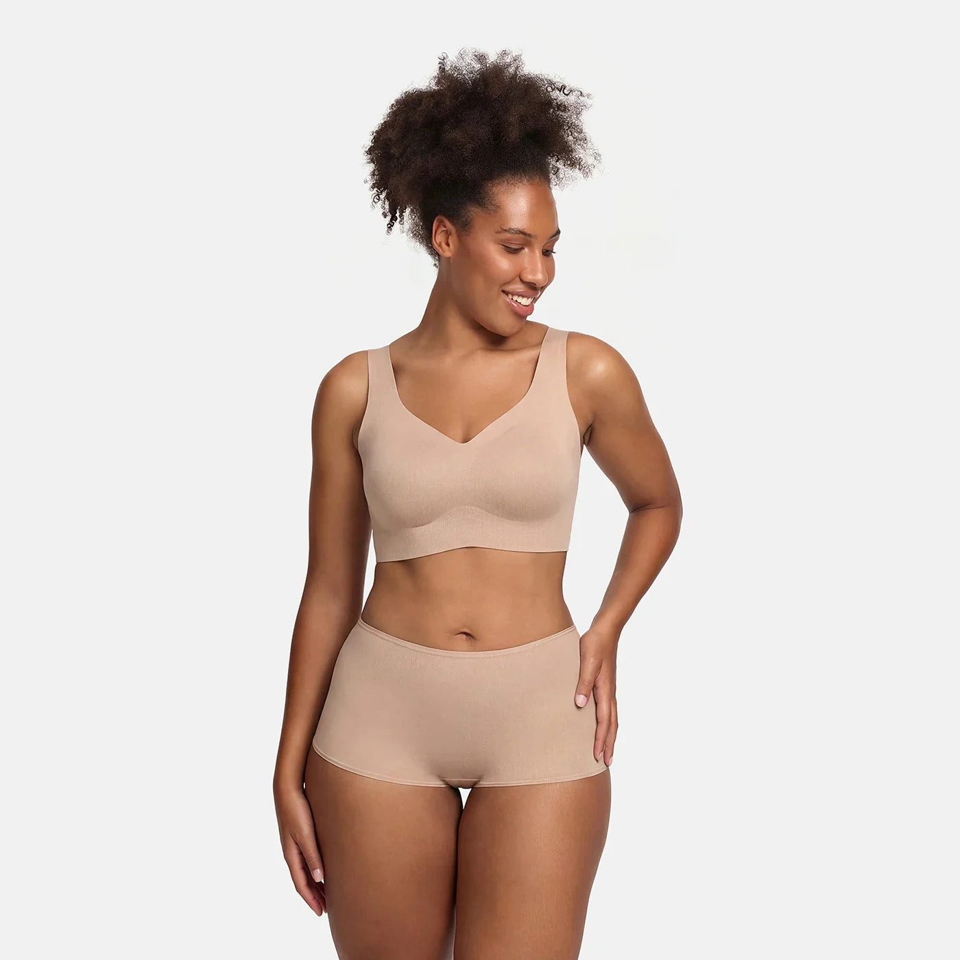 cfab (creamy fabrics) Bügelloser BH Comfort Minimizer Back Support BH-Beige-M (1-tlg)