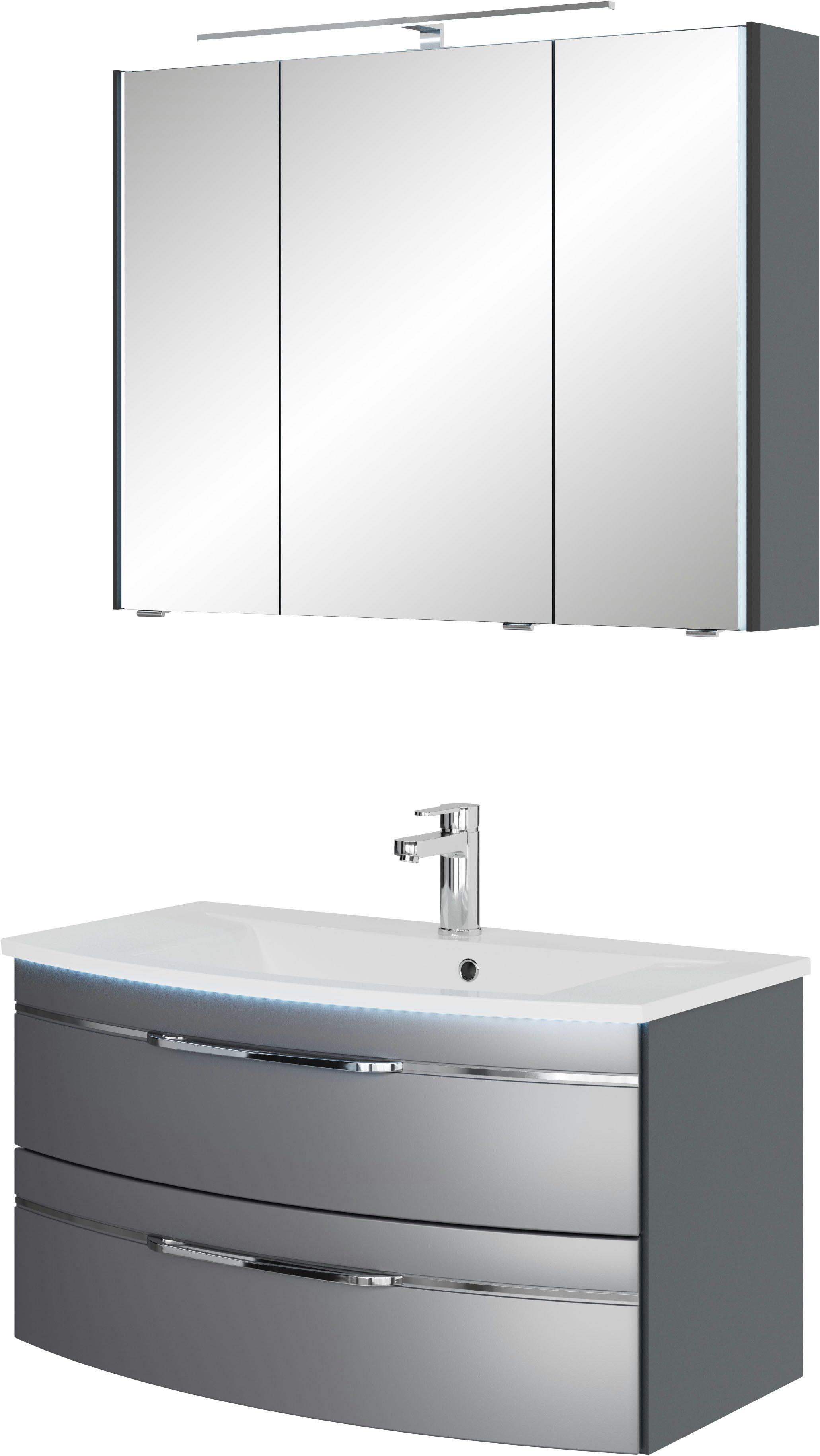 Saphir Badmöbel-Set Serie 7045 2-teilig Mineralmarmor-Waschtisch günstig online kaufen