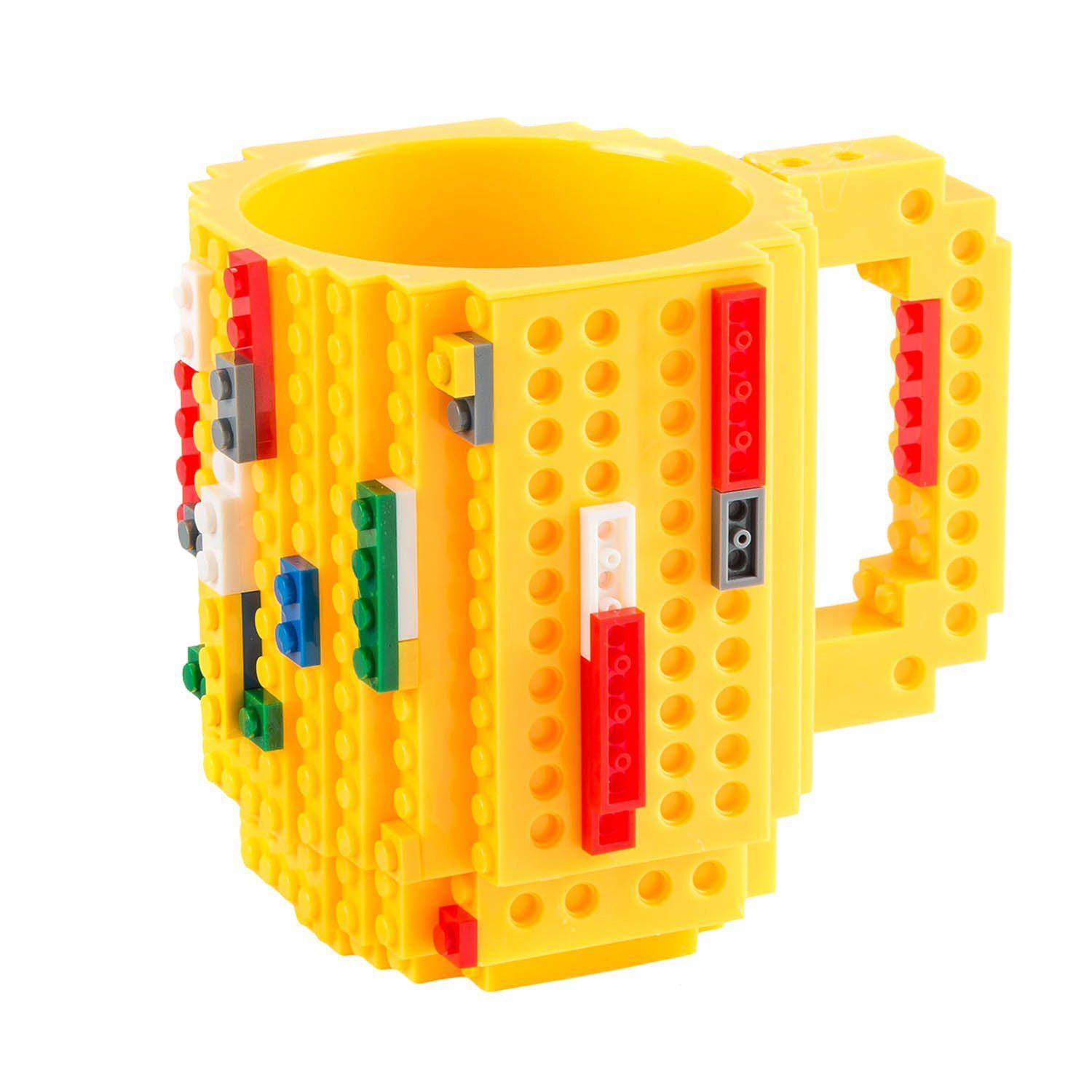 Goods+Gadgets Tasse Brick Mug Tasse mit Bausteinen, Polycarbonat, Kaffeetasse Kaffee-Becher 350ml