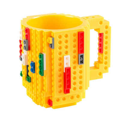 Goods+Gadgets Tasse »Brick Mug Tasse mit Bausteinen«, Kunststoff, Kaffeetasse Kaffee-Becher 350ml