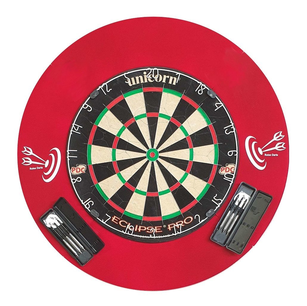 Roleo Dartscheibe Steeldart Set - Unicorn Eclipse Pro + Surround + 2 Darts