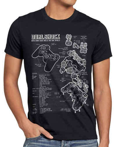 style3 Print-Shirt Herren T-Shirt Dualshock playstation classic gamer ps2 ps3 ps4 ps5 pro vr slim