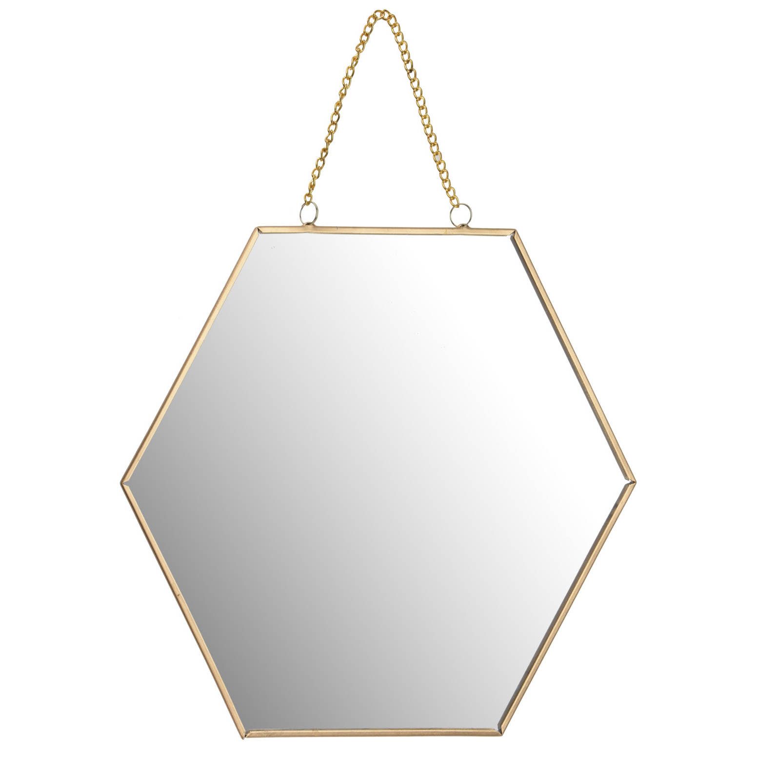 Home & styling collection Wandspiegel Spiegel Hexagon mit Kettenaufhängung, 21 cm