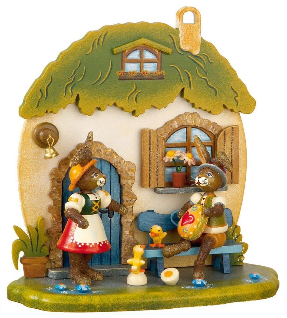 Hubrig Volkskunst GmbH Osterhase Hasenhausen, Höhe 17 cm, Handwerkskunst original Erzgebirge