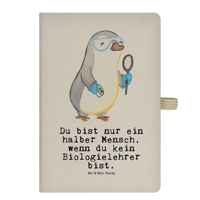 Mr. & Mrs. Panda Notizbuch Biologielehrer mit Herz - Transparent - Geschenk Notizblock Schule