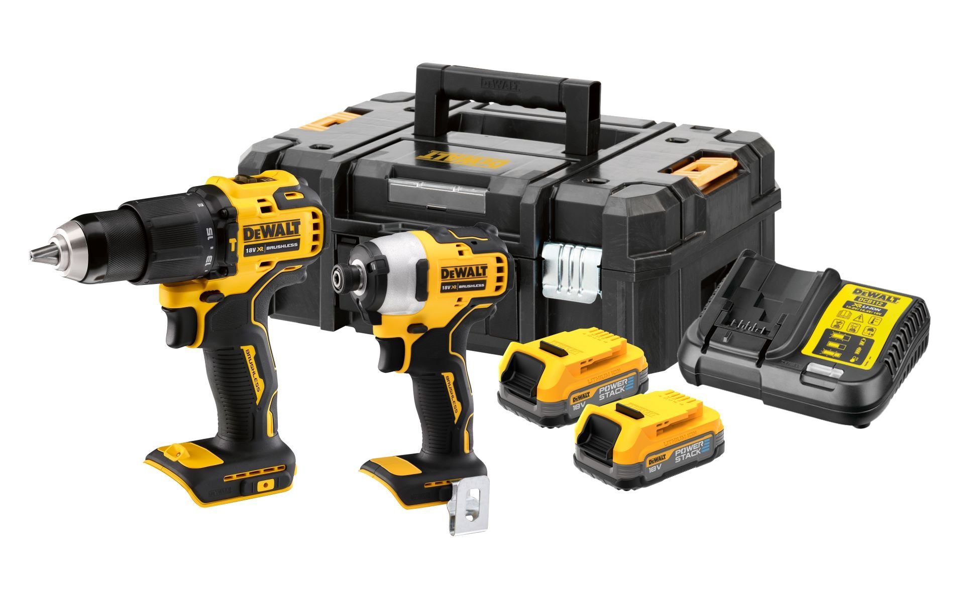 DeWalt DCK2062E2T-QW Akku-Set 1700 mAh (18 V), DCD 709 Schlagbohrschrauber, DCF 809 Schlagschrauber, bürstenlos