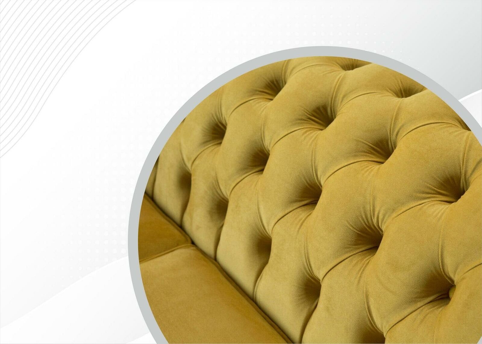 3-er, in Senf Chesterfield Design JVmoebel Made luxus Möbel Chesterfield-Sofa Neuer Europe Dreisitzer