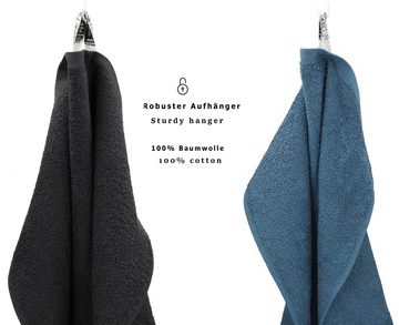 Betz Handtuch Set 12 TLG. Handtuch Set BERLIN Farbe graphit - taubenblau, 100% Baumwolle (12 Teila, 12-St)