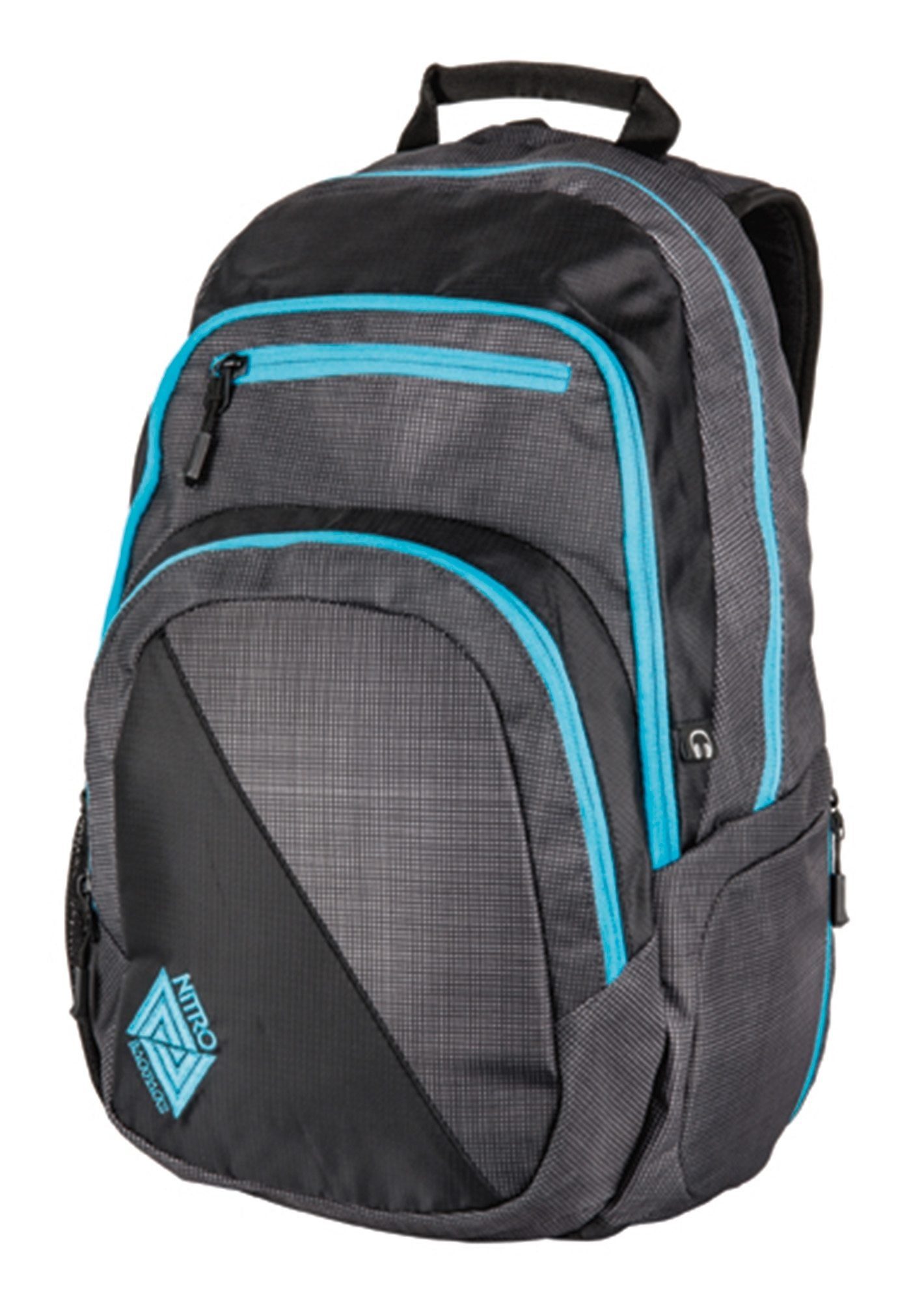 NITRO Schulrucksack Stash 29, Alltagsrucksack, Rucksack für Freizeit, Schule, Arbeit und Reise blur-blue trims