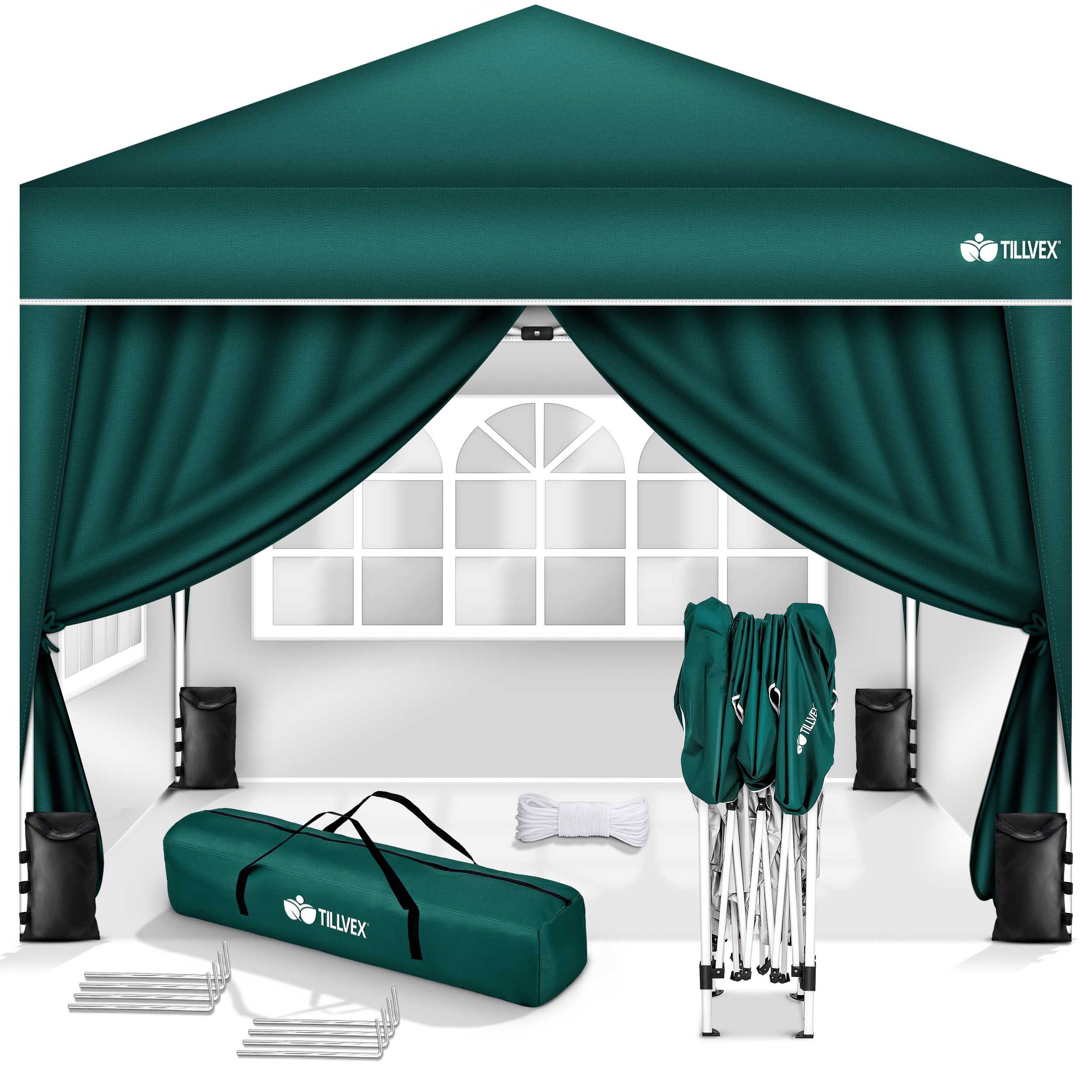 tillvex Pavillon tillvex® Pavillon 3x3m Wasserdicht Gartenzelt Faltpavillon Partyzelt, (3x3m wasserdicht, Pop-Up Faltpavillon höhenverstellbar, Partyzelt mit Tasche für Garten), Einfacher Aufbau in Minuten