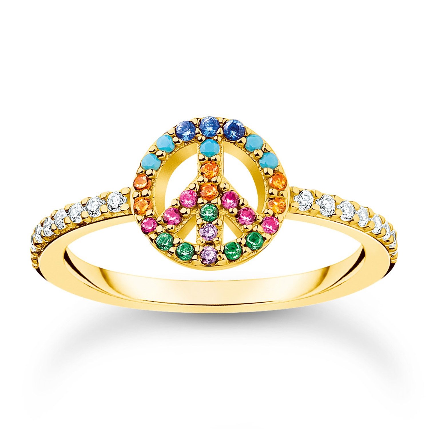 THOMAS SABO Silberring Peace Goldfarben Bunte günstig online kaufen