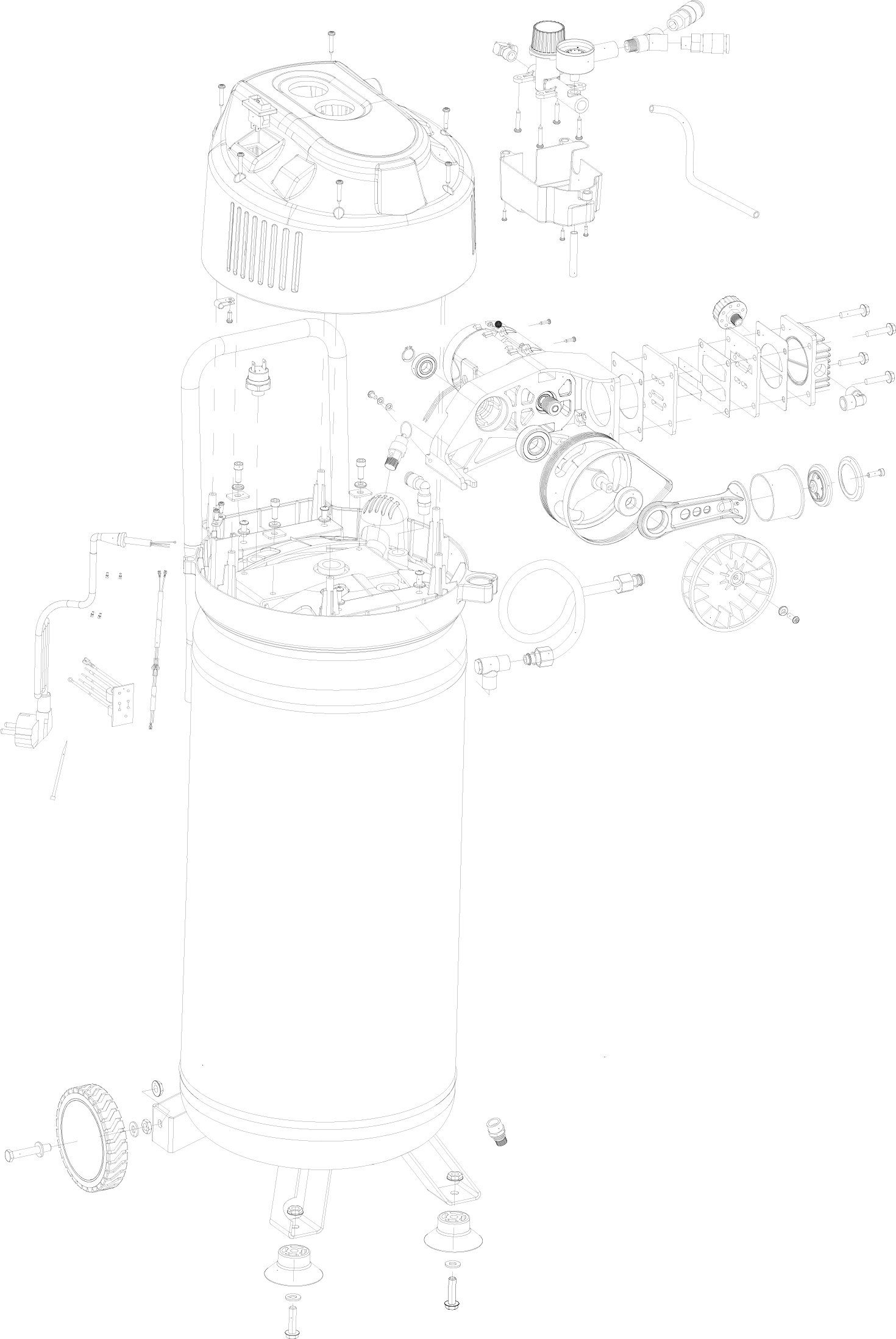 ROWI Kompressor l 50 Vertical OF 10 DKP 1500/50/3 1500 Air, W, max. bar