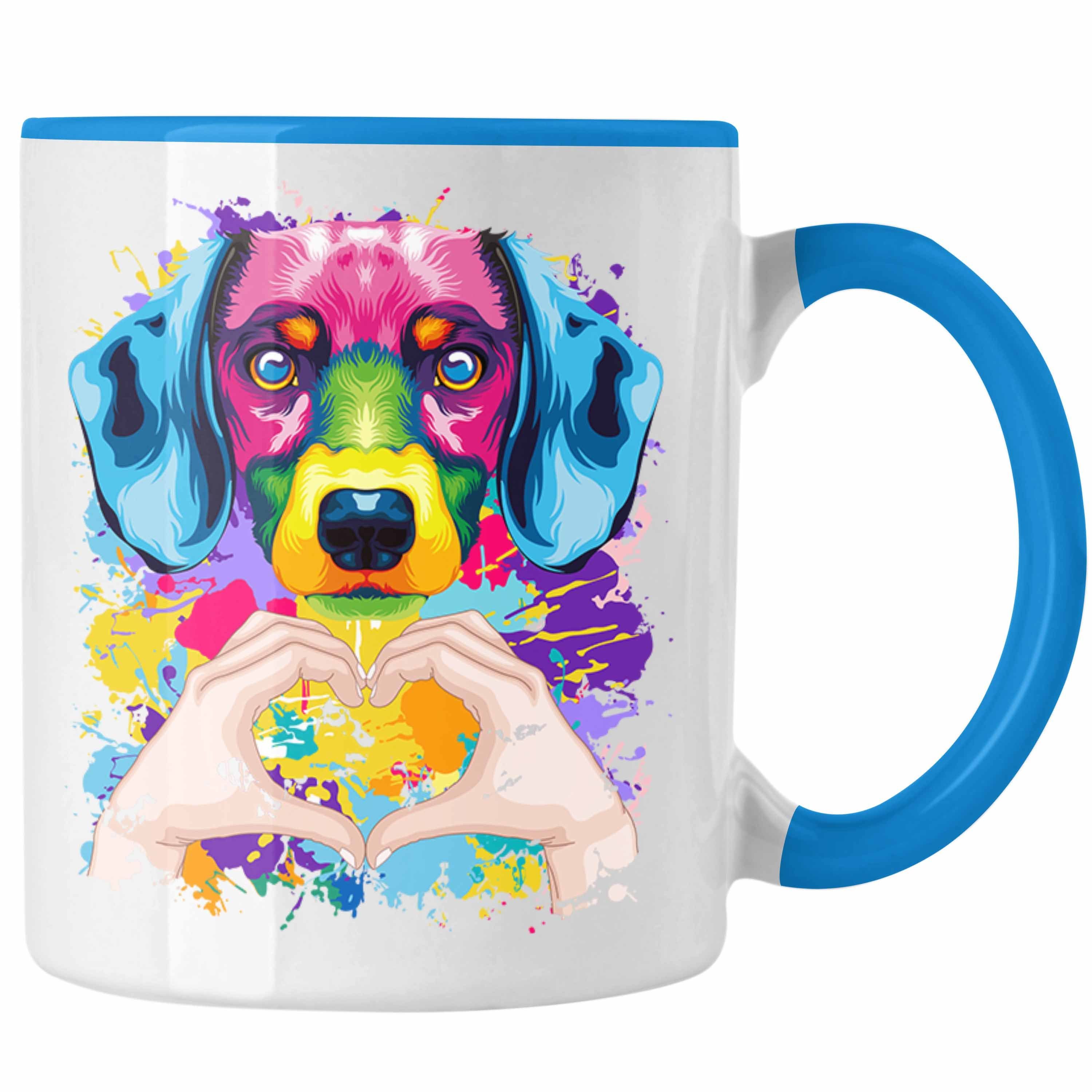 Geschenk Blau Dackel Lustiger Spruch Geschenkidee Tasse Trendation Tasse Farbe Love Besitzer