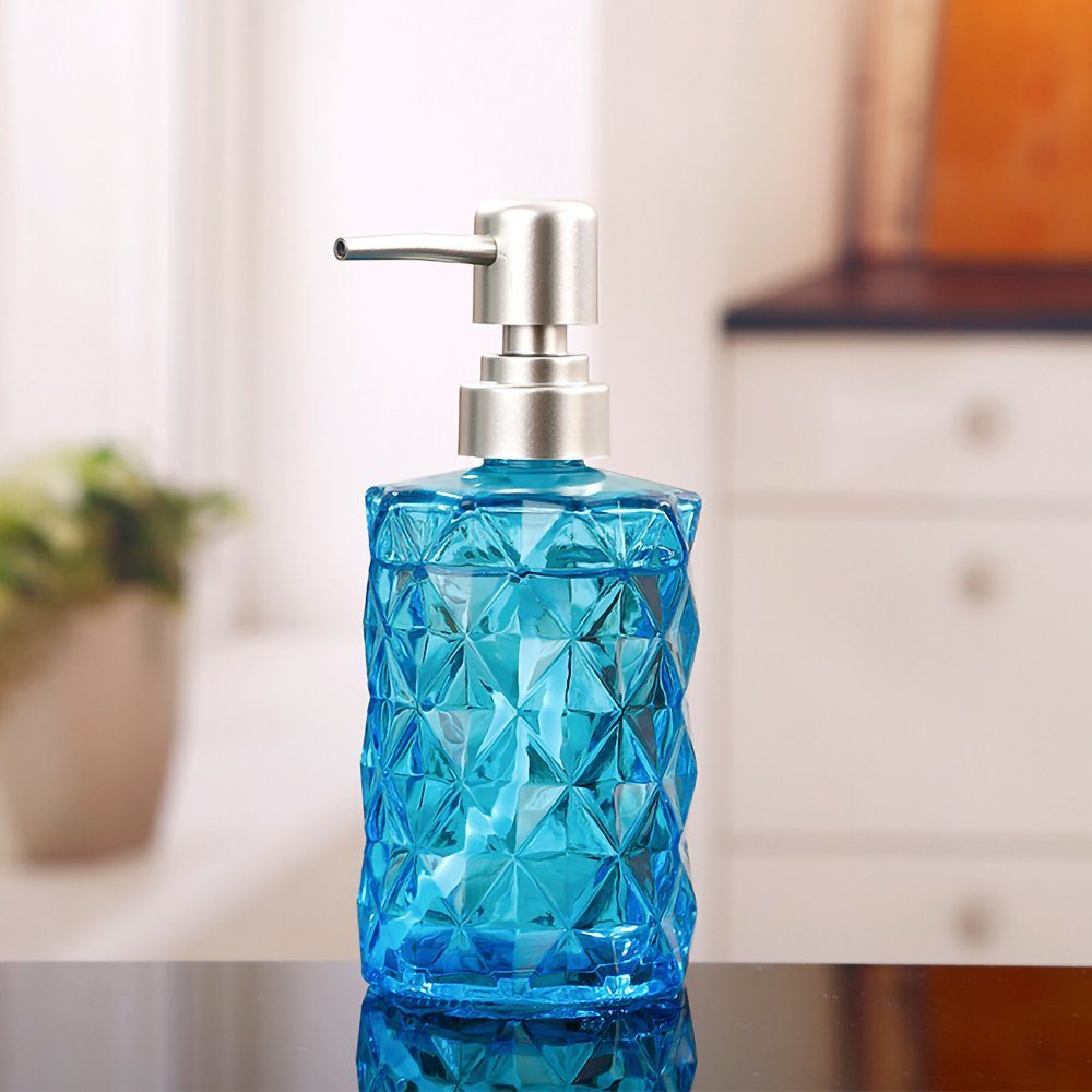 GelldG Seifenspender Seifenspender für Badezimmer, Pumpspender, Blau Dispenser Nachfüllbarer