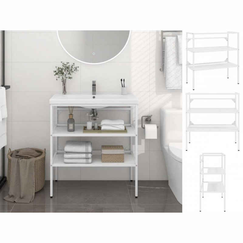 vidaXL Waschtisch Badezimmer Waschtischgestell Weiß 79x38x83 cm Eisen 79 cm