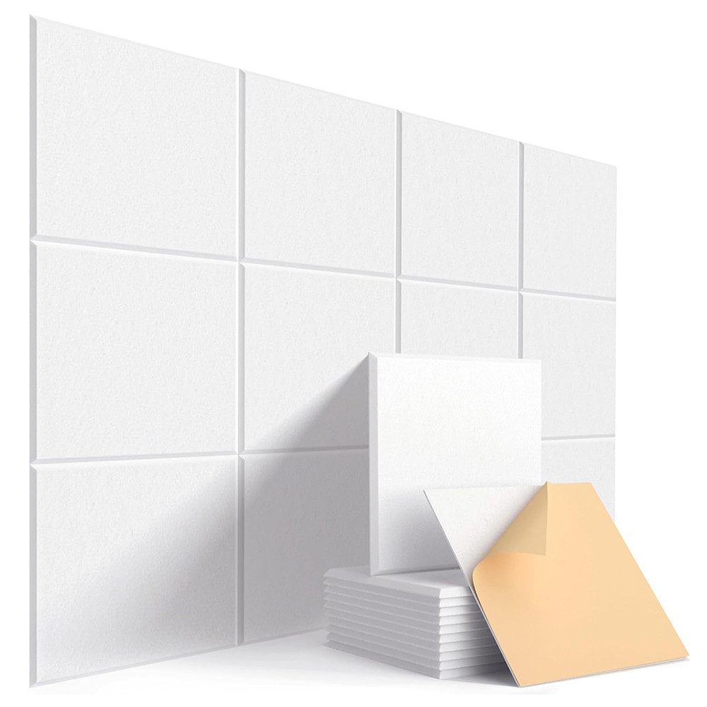 TUWENA Akustikplatte 12 Stück Akustikplatten Selbstklebend,Schallschutz Wand,Schallabsorber, Hoher Dichte Schallschutzplatten für Tonstudio, Wohnzimmer, 30x30cm