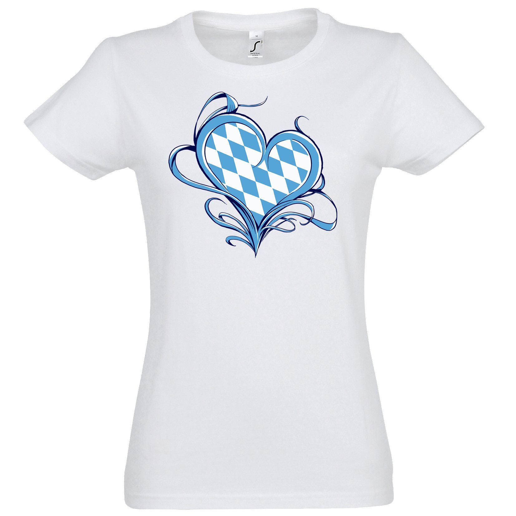 Youth Designz T-Shirt Bayern Herz Damen T-Shirt mit trendigem Frontprint