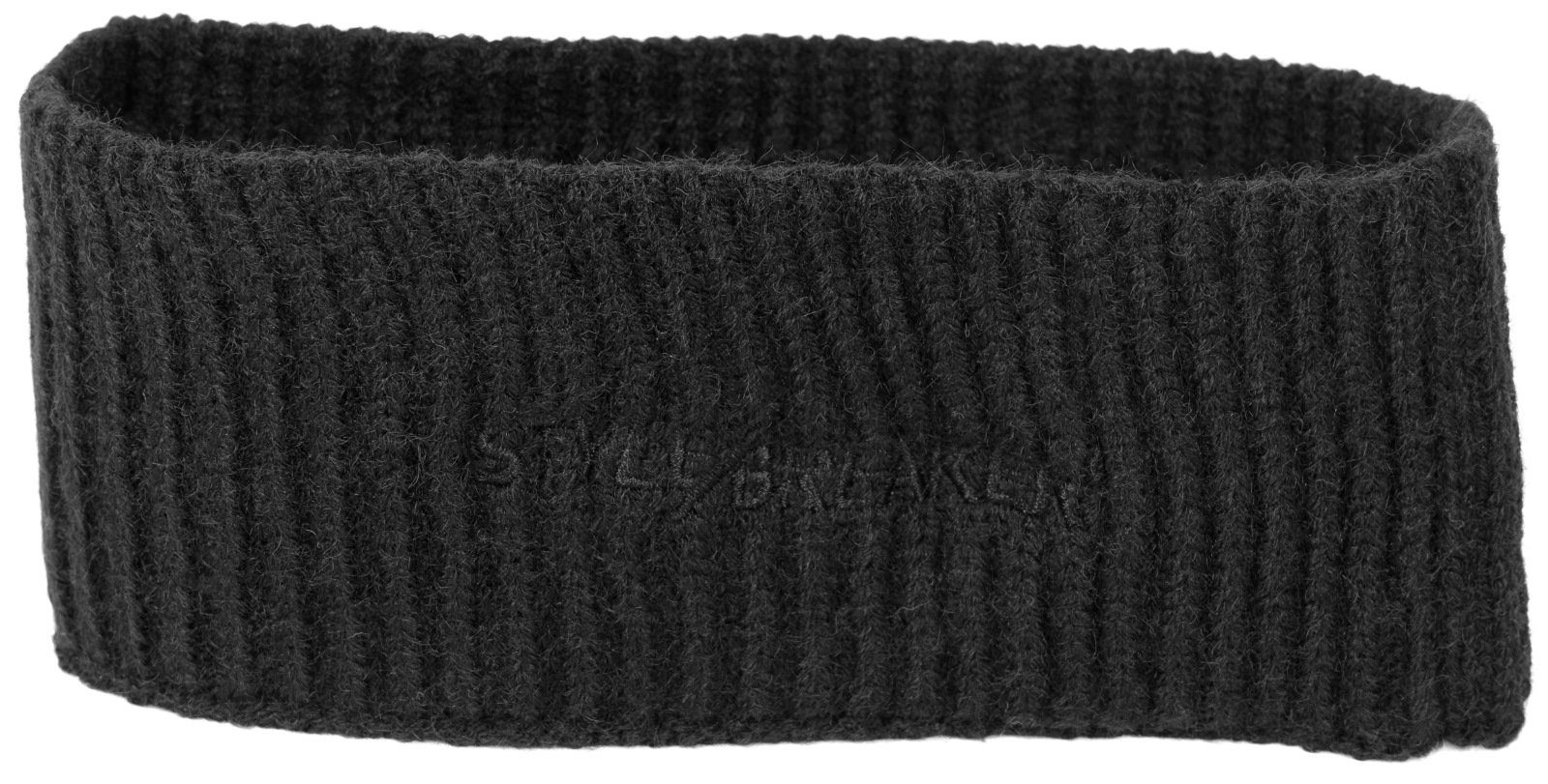 styleBREAKER Stirnband (1-St) Strick Schwarz Rippenmuster Stirnband