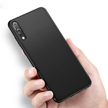 CoolGadget Handyhülle Black Series Handy Hülle für Huawei P20 5,8 Zoll, Edle Silikon Schlicht Robust Schutzhülle für Huawei P20 Hülle