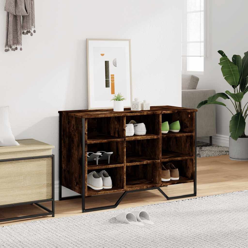 vidaXL Schuhregal Schuhregal Räuchereiche 90x38x61,5 cm Holzwerkstoff, 1-tlg.
