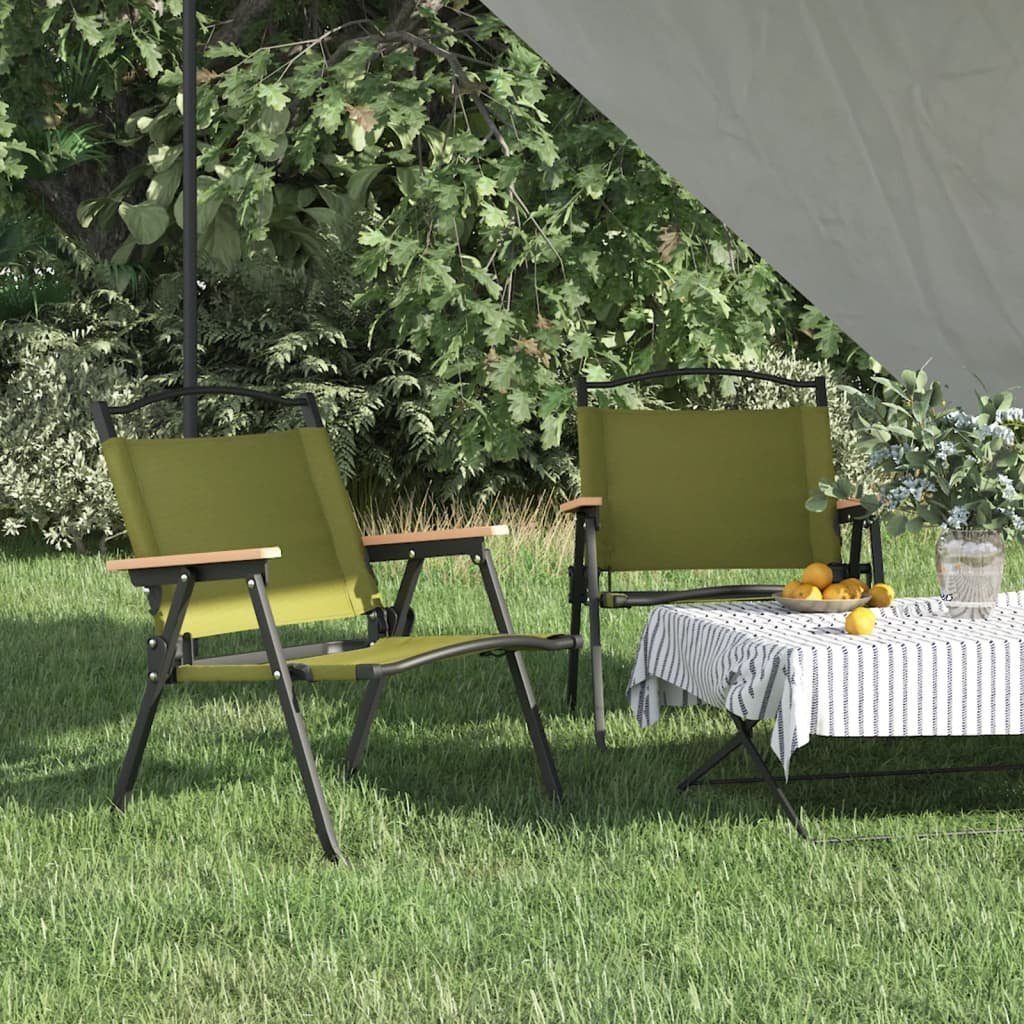 vidaXL Gartenstuhl Campingstühle 2 Stk. Grün 54x43x59 cm Oxford-Gewebe (2 St)