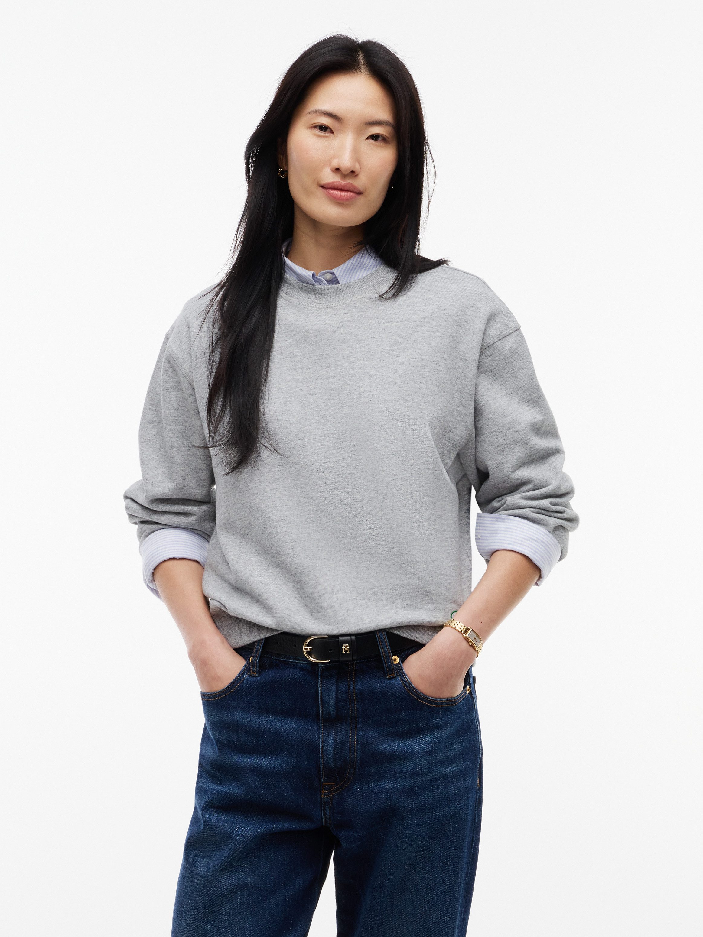 Tommy Hilfiger Sweatshirt SCRIPT TERRY MDRN C-NK SWTSHIRT Baumwolle