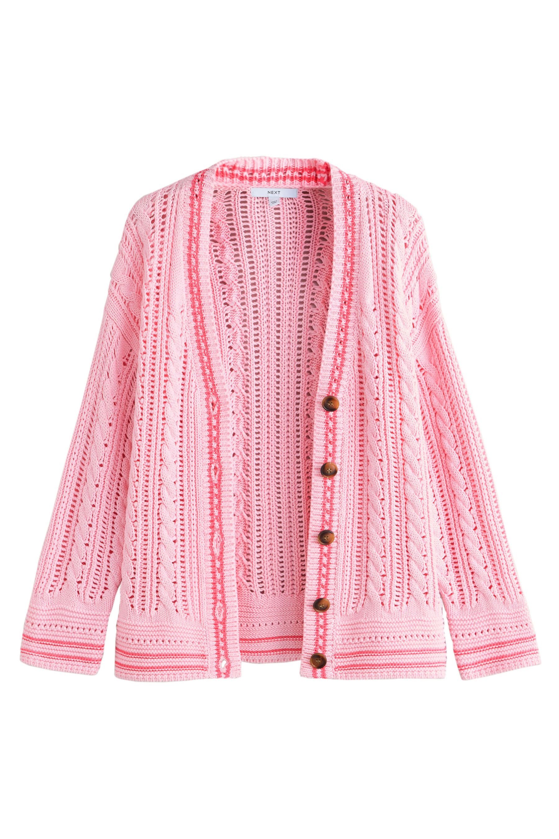 Next Strickjacke Strickjacke mit Zopfmuster im Cricket-Style (1-tlg)