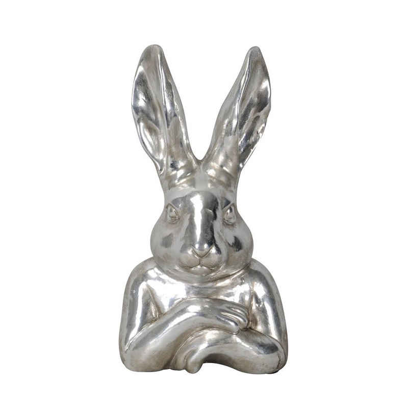 Posiwio Osterhase Hasenbüste SILVER silber Hasenkopf aus Polyresin O