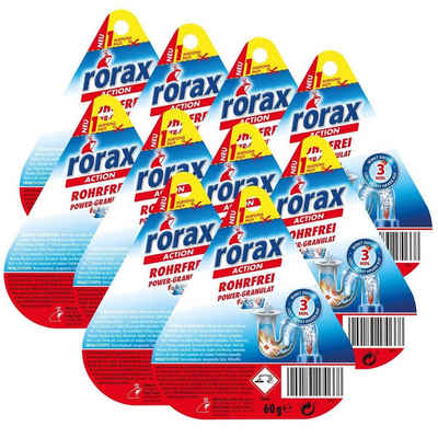 rorax 10x rorax Rohrfrei Power-Granulat Portionspack 60g - Wirkt sofort & lö Rohrreiniger