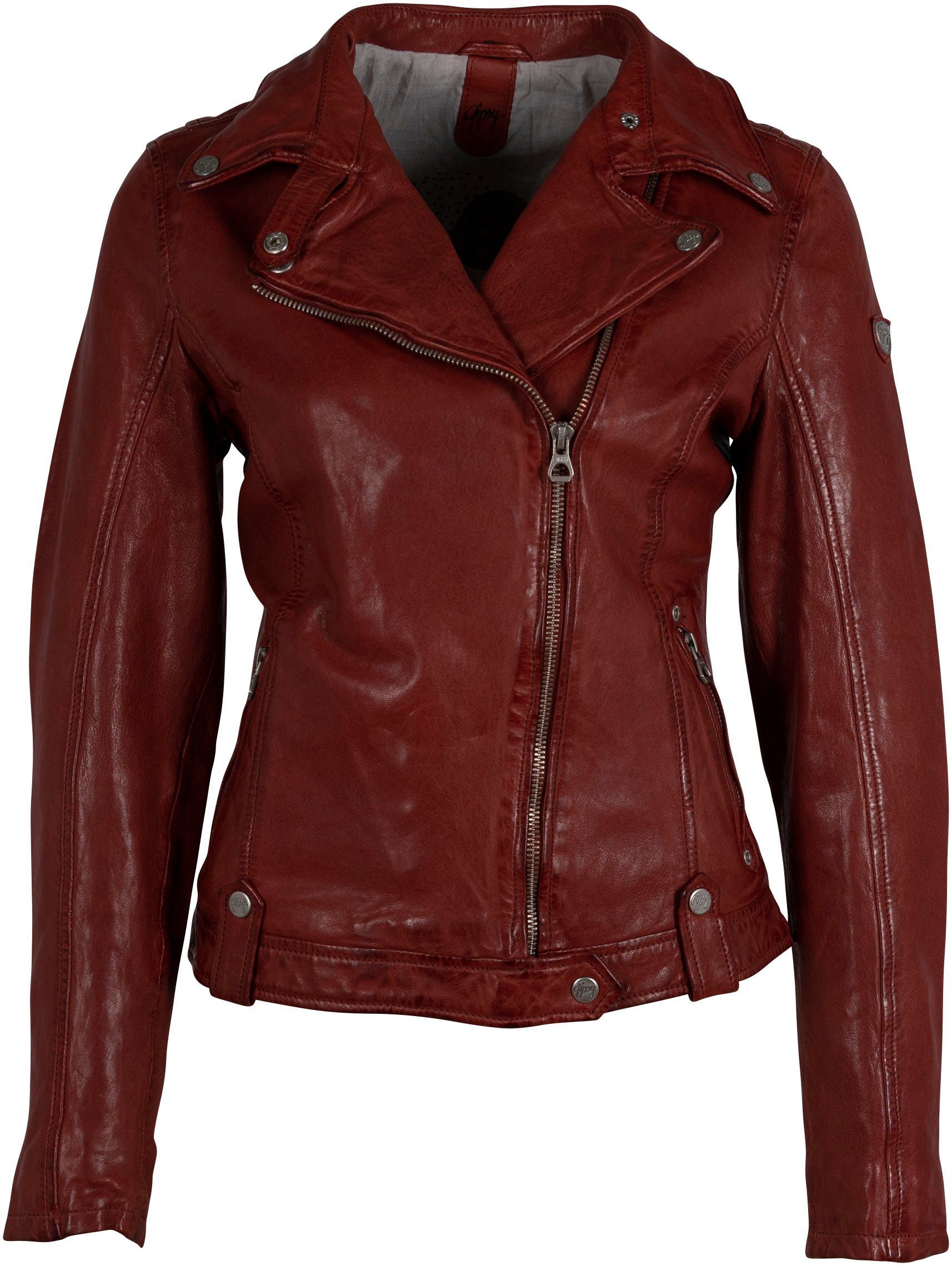 Günstiger Versandhandel! Gipsy Lederjacke GWFaye red mit bedrucktem Innenfutter W23