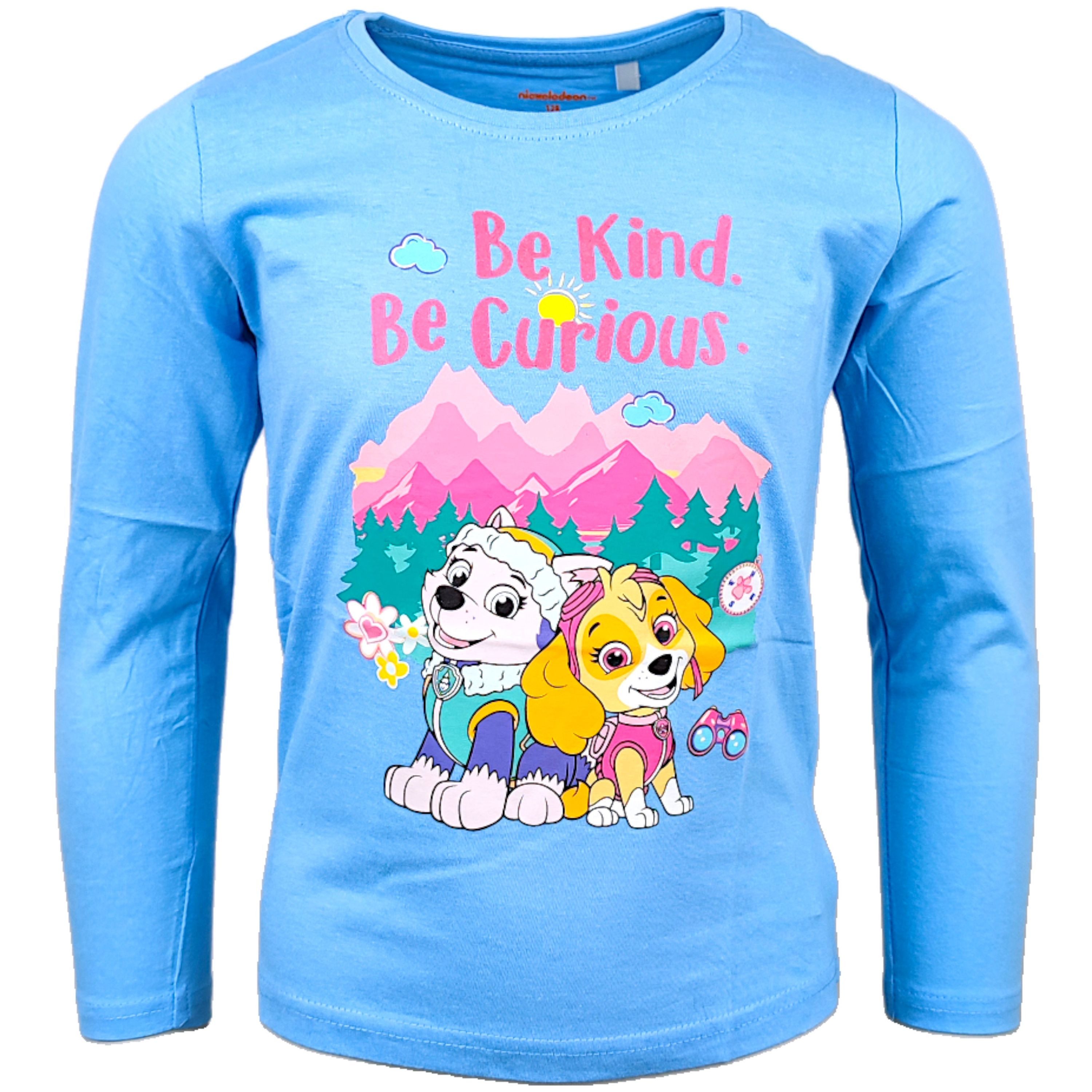 PAW PATROL Langarmshirt Skye & Everest Mädchen Shirt mit Glitzer aus Baumwolle Gr. 98 - 128 cm