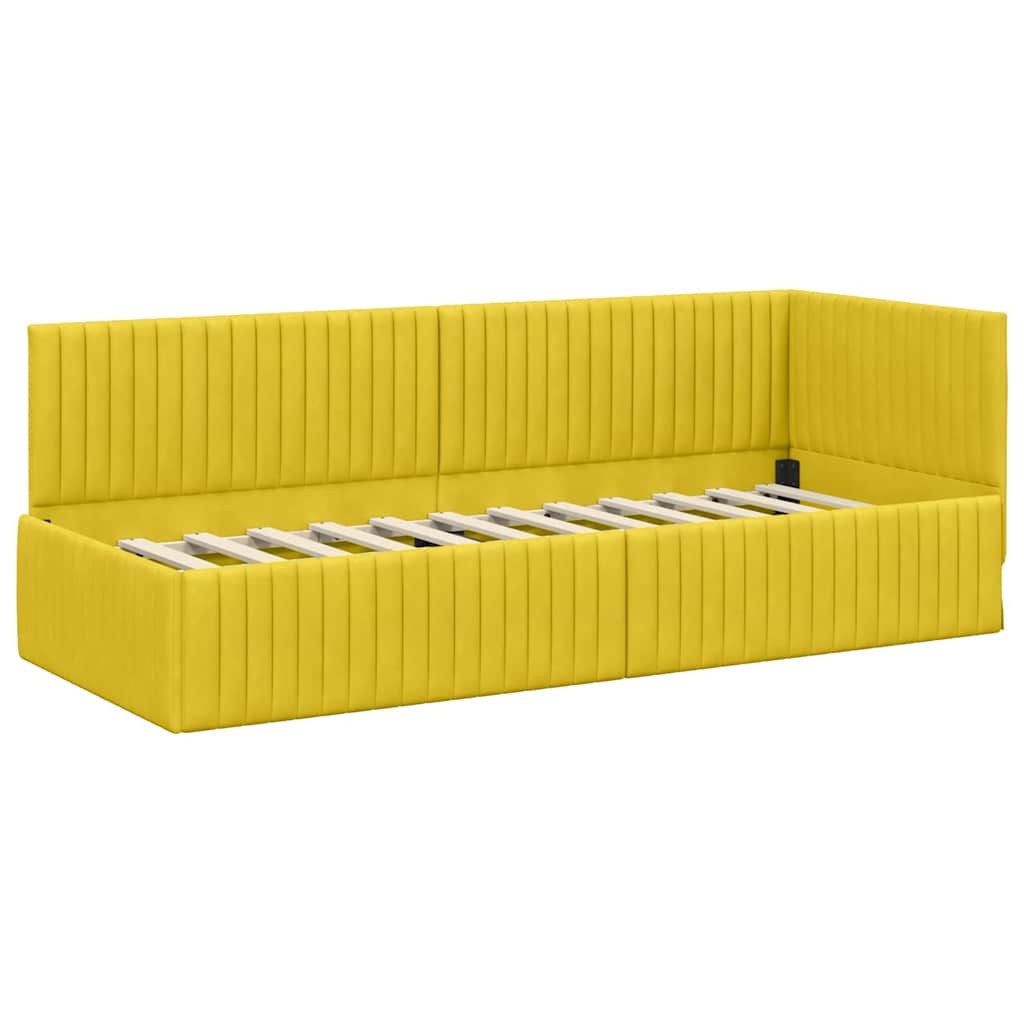 vidaXL Bett Eckbettgestell mit Kopfteil Gelb günstig online kaufen