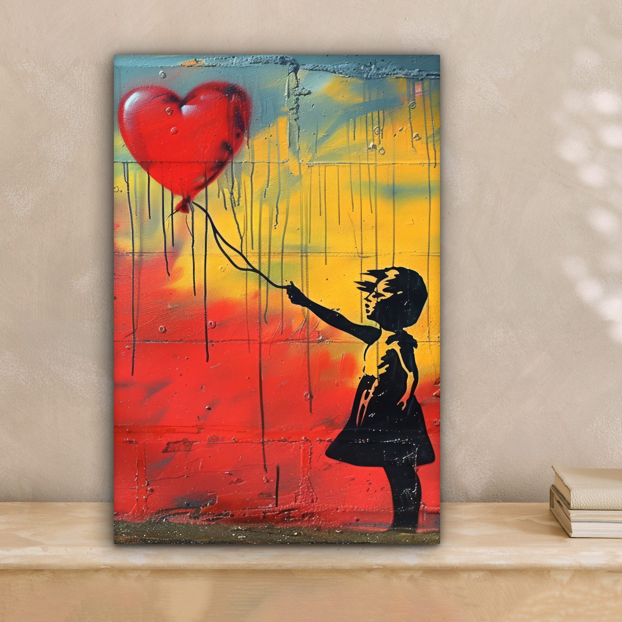 OneMillionCanvasses® Leinwandbild Banksy Style - Farbenfroh - Graffiti - Mä günstig online kaufen