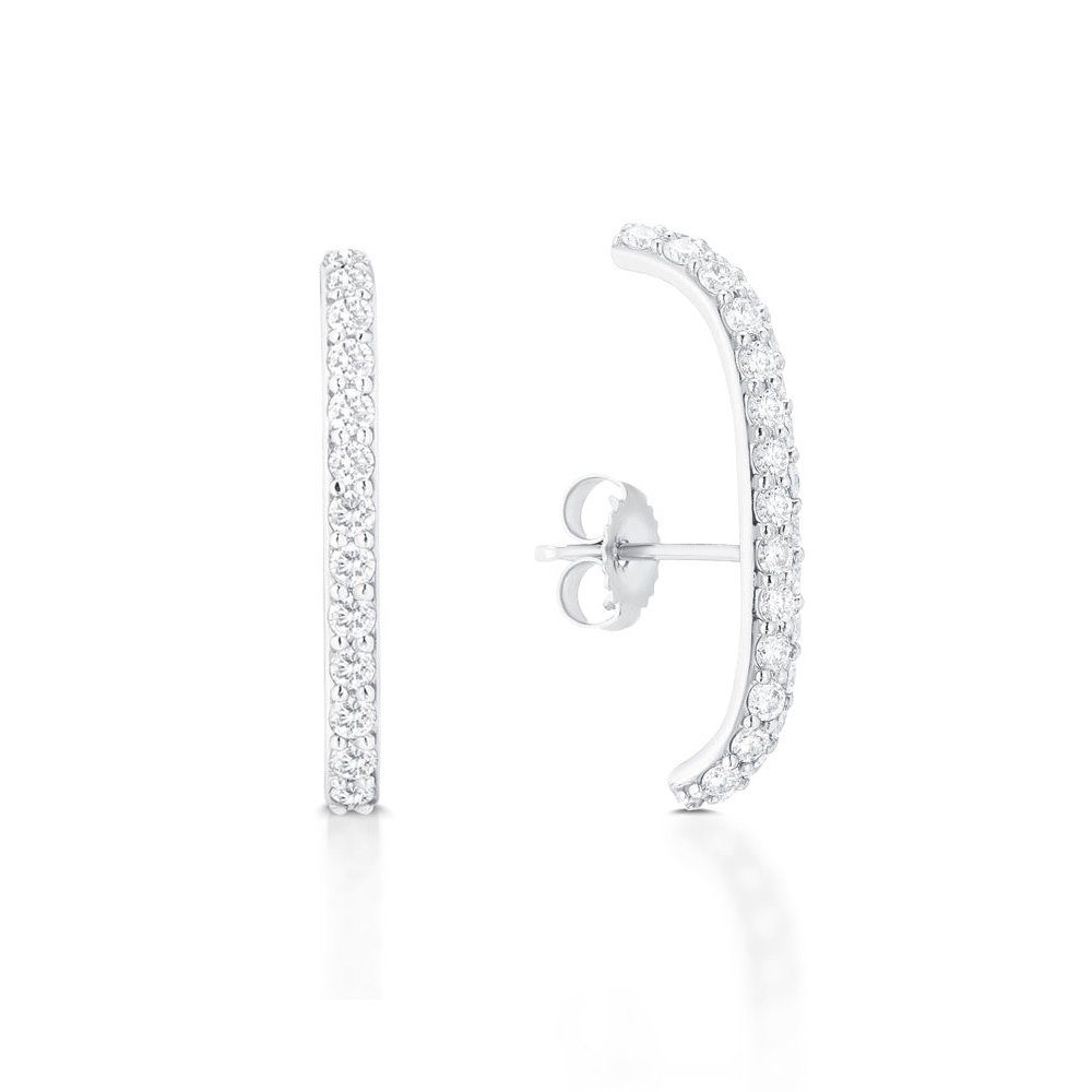 Brandlinger Paar Ohrstecker Ohrstecker Sidney, Silber 925 vergoldet, Weiße Zirkoniasteine