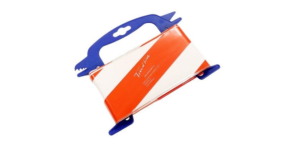 Trend Line Absperrpfosten TrendLine Absperrband 50 m x 80 mm rot/weiß