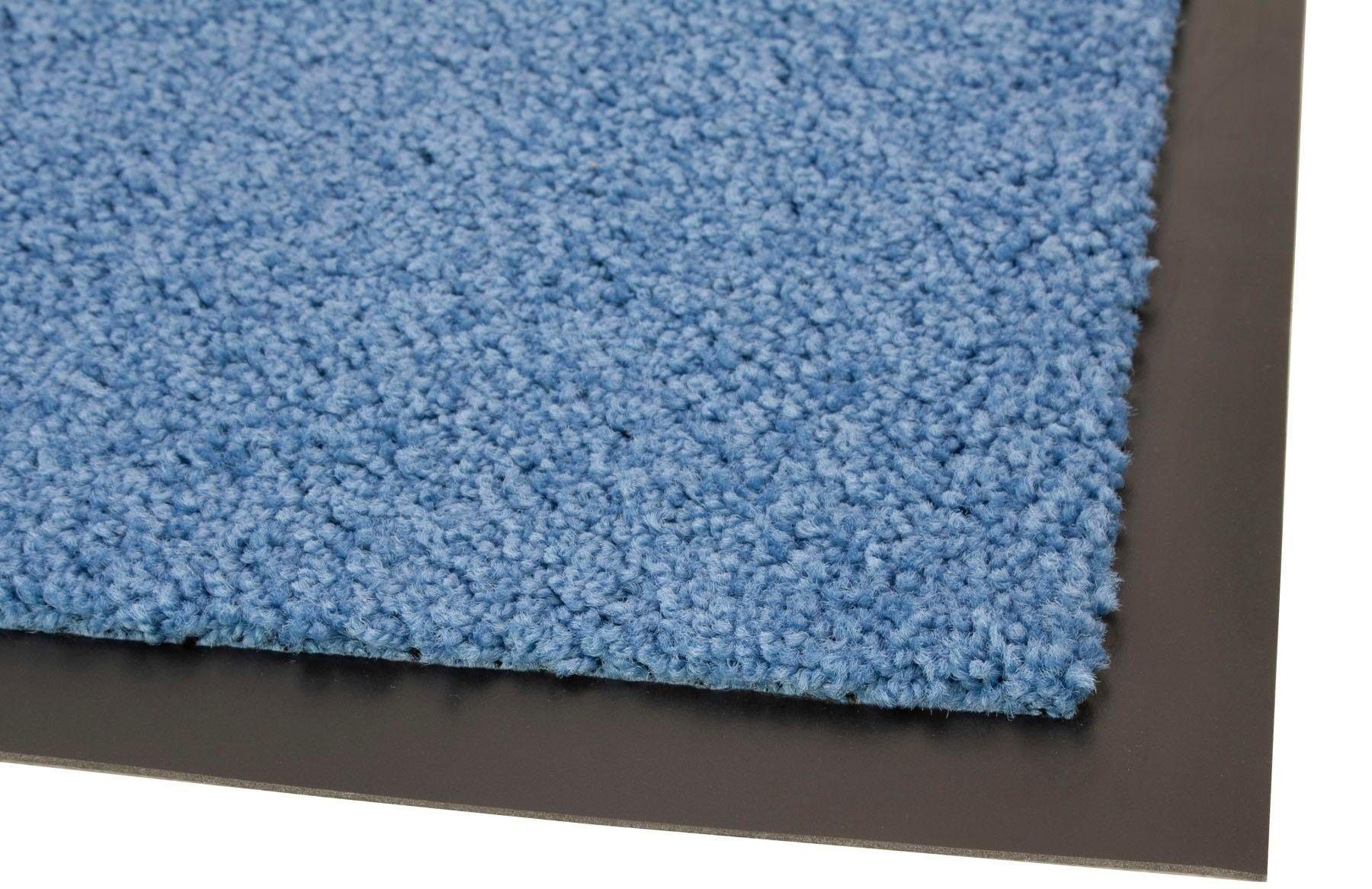 Fußmatte DANCER, Primaflor-Ideen in waschbar blau 6 Schmutzfangmatte, mm, Höhe: große Farbauswahl, Uni-Farben, rechteckig, Textil