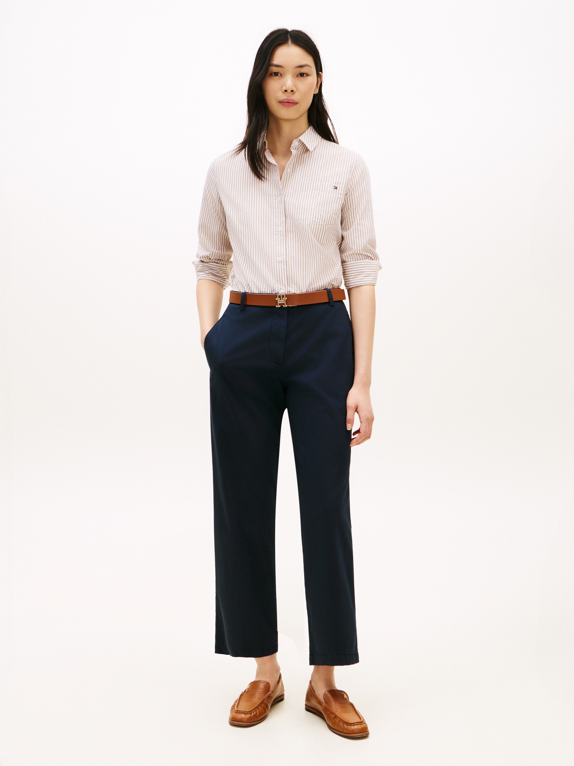 Tommy Hilfiger Chinohose CO GMD SLIM STRAIGHT CHINO mit mittlerer Leibhöhe