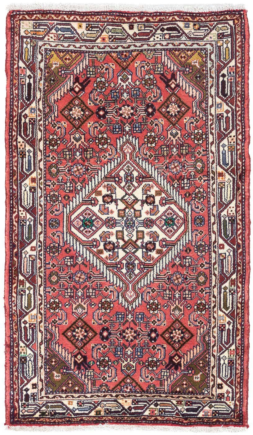 Medaillon cm, Rosso 10 rechteckig, Handgeknüpft 80 x Höhe: Wollteppich Hosseinabad morgenland, mm, 125