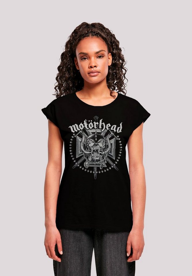 F4NT4STIC T-Shirt Motorhead Iron Cross Sword Print