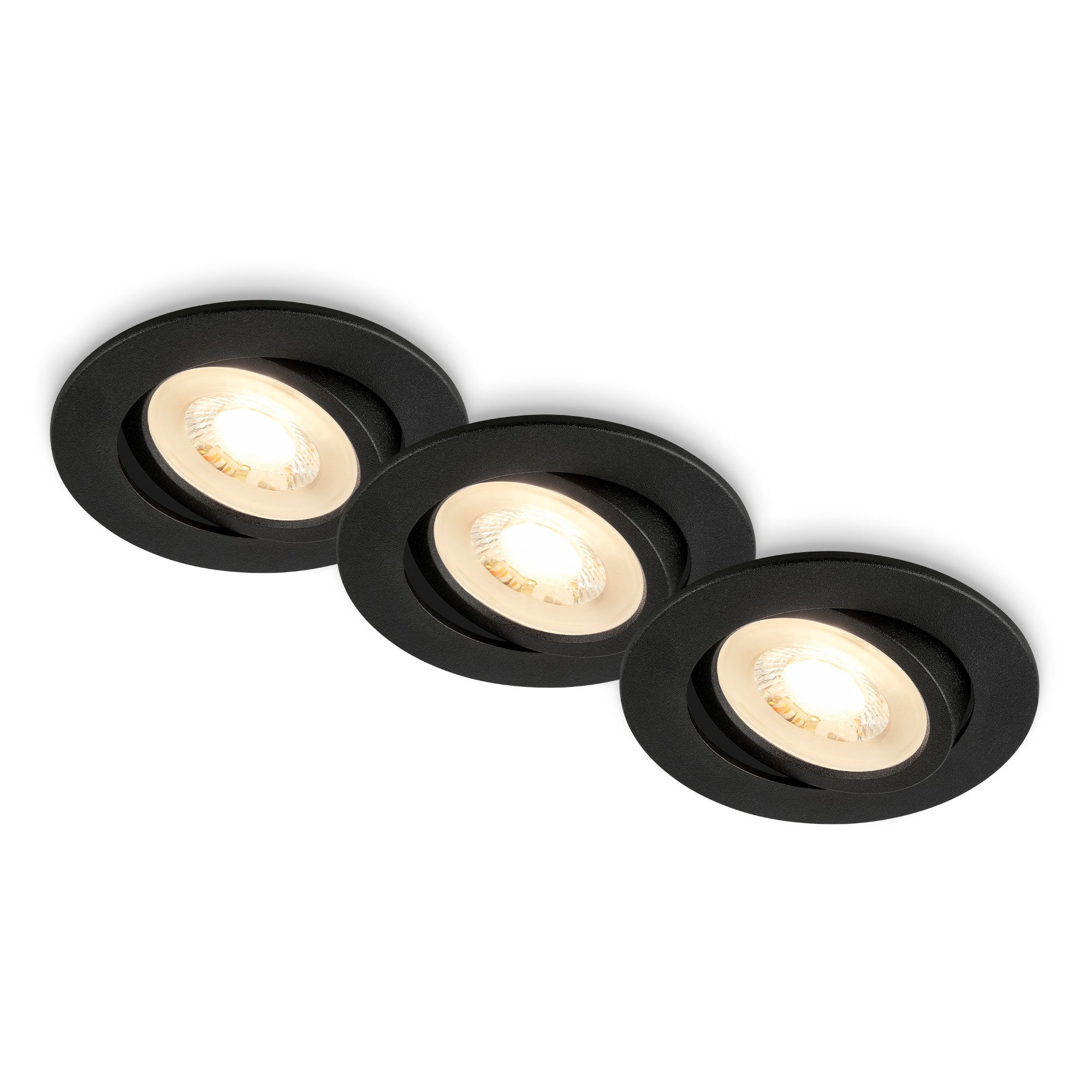 Briloner Leuchten Einbauleuchte LED Einbauspot Schwenkbar Wohnzimmer Schlafzimmer Flur, 3x mit Leuchtmittel, LED fest integriert, ohne Leuchtmittel