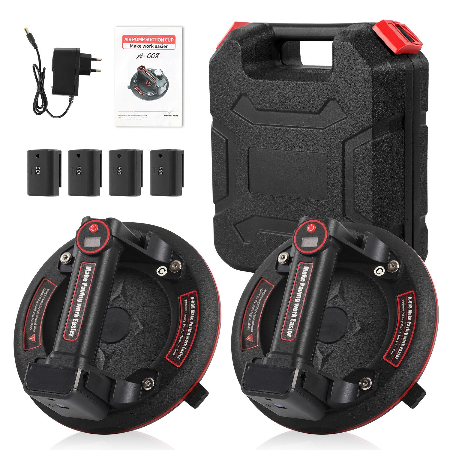 Clanmacy Saugheber 2x Elektrischer Saugnapf Elektrischer Saugnäpfe Leistungsstarker, -]