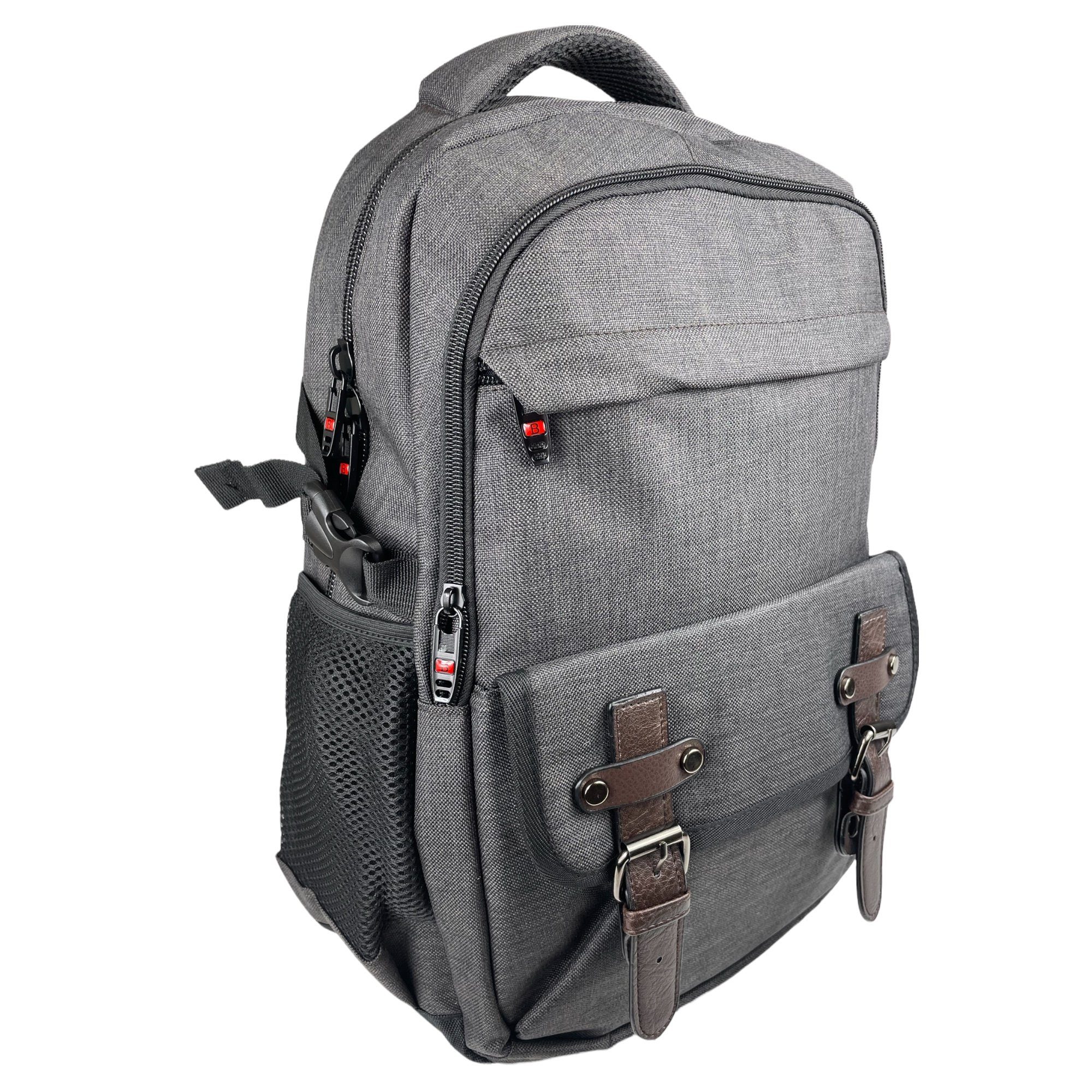 Taschen4life Schulrucksack Rucksack aus Stoff - Cityrucksack D9022, strapazierfähig und gut gepolstert, ideal für Schule, Arbeit, Sport