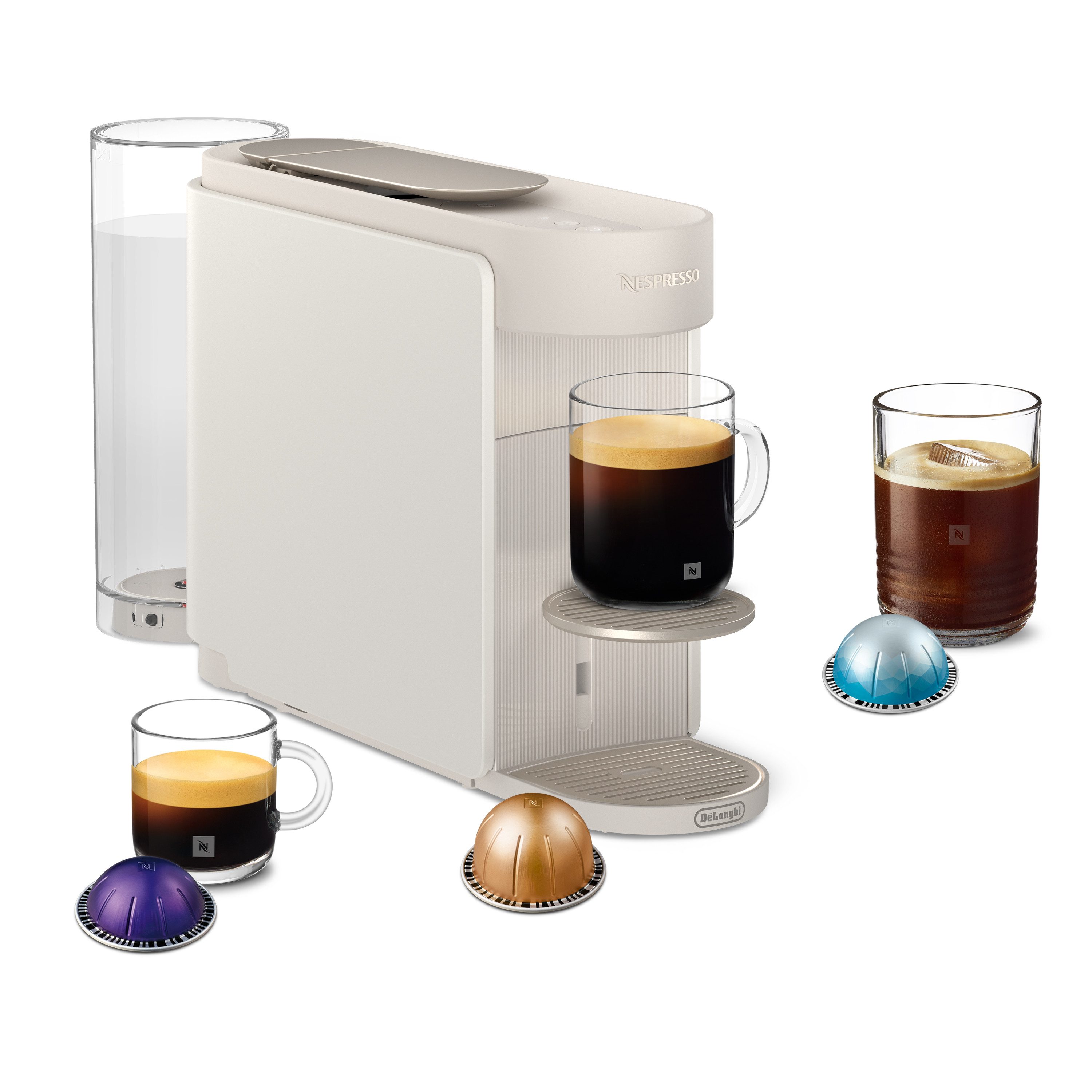 NESPRESSO Kapselmaschine Vertuo Up ENV200.W von DeLonghi, 3 Sekunden Aufheizzeit, One Touch Kaffee Zubereitung, für 5 Tassengrößen, kompaktes Design