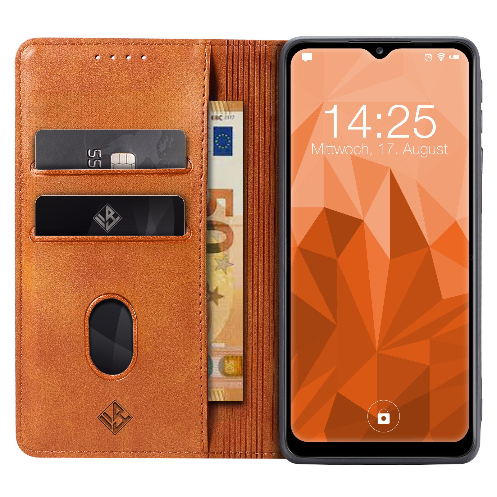 Tec-Expert Handyhülle Tasche Hülle für Samsung Galaxy A12 6.5 Zoll, 6.5", Cover Klapphülle Case mit Kartenfach Fliphülle aufstellbar