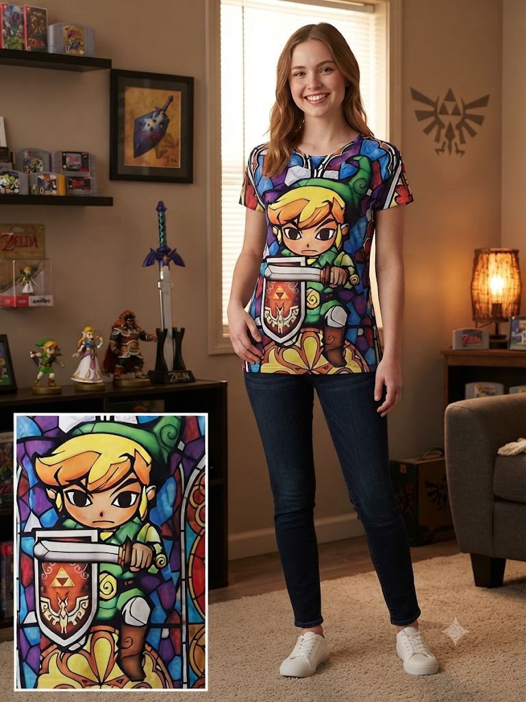 The Legend of Zelda Print-Shirt Nintendo The Legend of Zelda Damen T-Shirt Sublimation M lizenziert Zelda Damen Merch T-Shirt