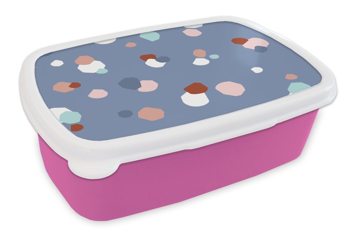 MuchoWow Lunchbox Design - Kinder - Lila, Kunststoff, (2-tlg), Brotbox für Erwachsene, Brotdose Kinder, Snackbox, Mädchen, Kunststoff rosa