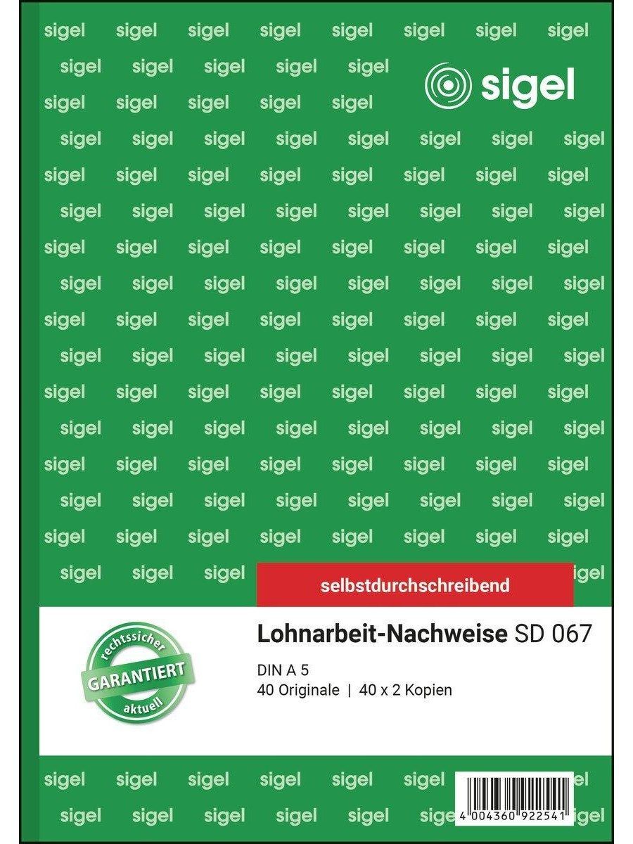 Sigel Formularblock Lohnarbeit-Nachweise A5 3-fach 40 Sätze selbstdurchschreibend, selbstdurchschreibend mit Schreibunterlage