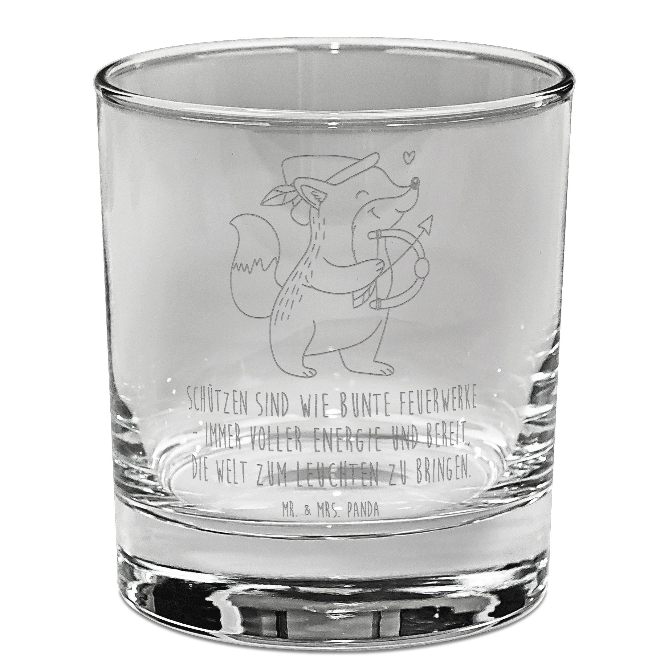 Mr. & Mrs. Panda Whiskyglas Schütze Astrologie, Whiskey Glas, Transparent, lgas, Whisky Стекло, S, Premium Glas, Whisky Стекло Whiskeyglas mit Spruch Whiskeylgas